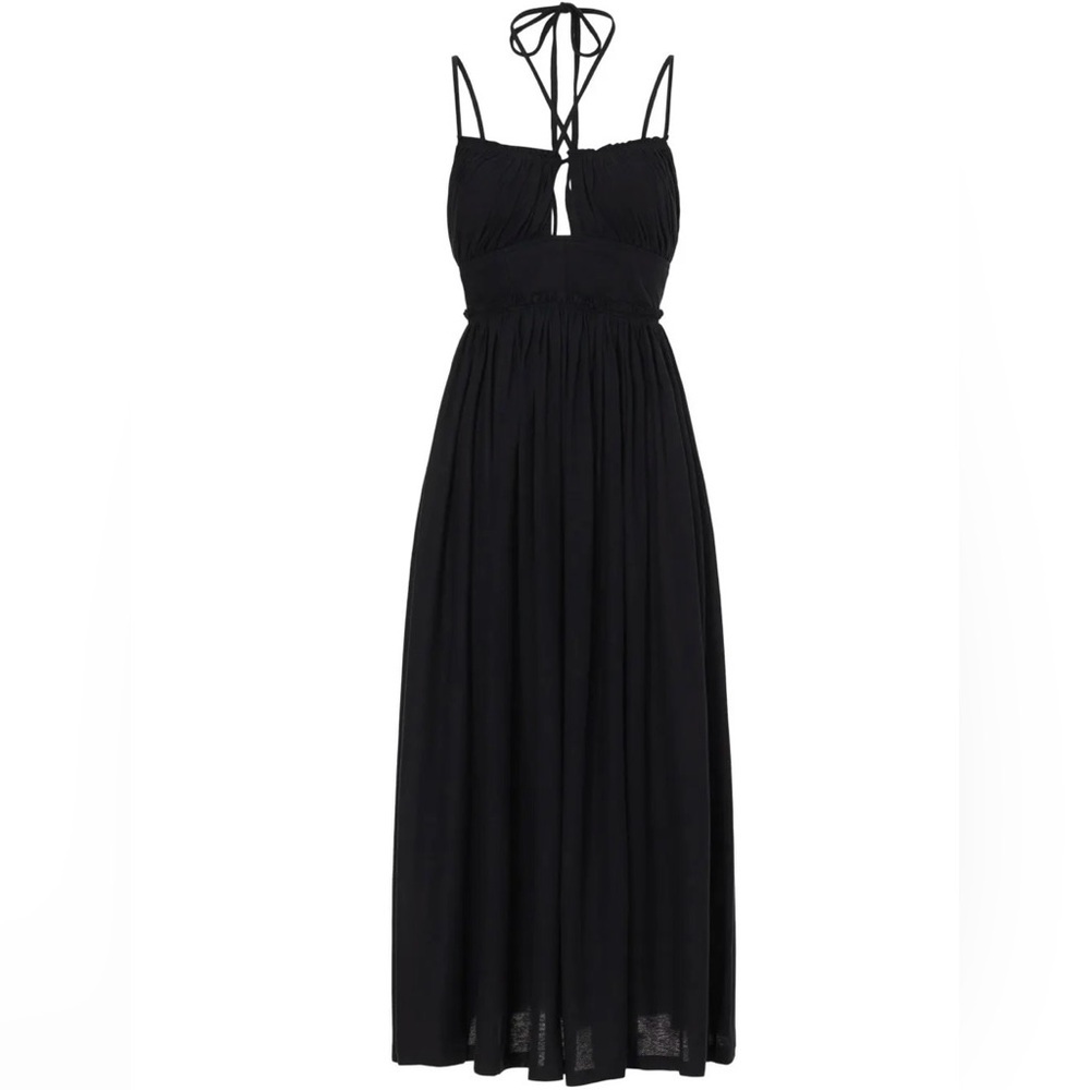 Ulla Johnson Freya Cutout Cotton Jersey Black Midi Dress - Picture 13 of 14